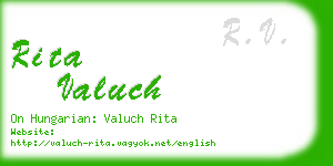 rita valuch business card